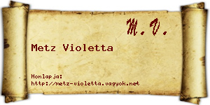 Metz Violetta névjegykártya